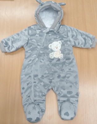 Комбинезон на синтепоне "ОБНИМАШКИ" ш972/9 (серый (р-р 62см))