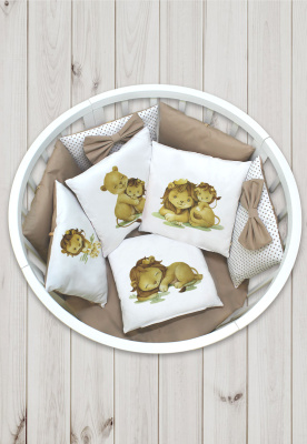 "ЛАПУСЯКИ" ш4269/0 - комплект в кроватку (без балдахина) ("Львята" - капучино)