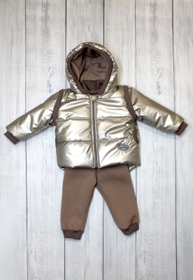 Комплект детский "Believe" (с курточкой, 3 предм.) ш108/16* (шоколад (капучино) (р-р 86-92))