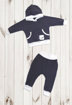 Комплект детский "Енот Сеня-Гоша" ш108/8* (тёмно-серый ( р-р 68-74))