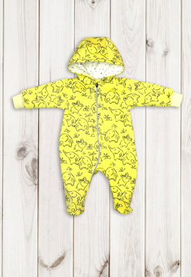 Комбинезон без подкладки (плотный футер) ш900/4* (жёлтый (р-р 68-74см))