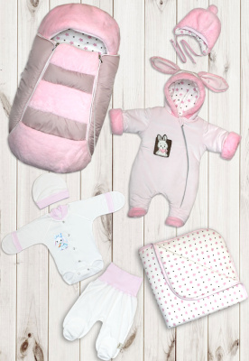 "ЗАЙКА" ш240/3* - комплект на выписку (розовый)