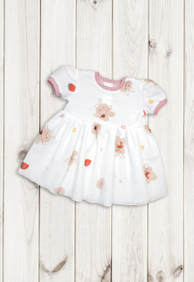 Платье детское "Муслинка" ш111/121 (экрю (р-р 80см))