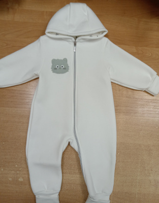 Комбинезон без подкладки (откр.ножки) ш900/4** (белый (р-р 74-80см))