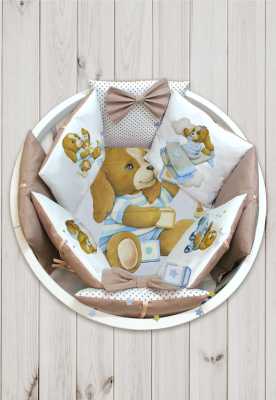 "ЛАПУСЯКИ" ш4269/0 - комплект в кроватку (без балдахина) ("Собачка" - голубой)