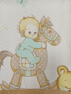 КПБ "Качели" (простыня на резинке 120х60см, БЯЗЬ) ш2329* ("Качели"- ментол)