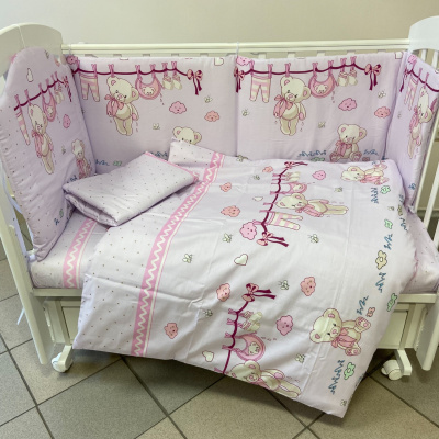   "ФАНТИКИ" ш4020/0 (без балдахина) - комплект в кроватку (Хоровод - розовый)