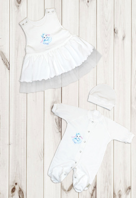 Комплект детский "Зайка" ш111/240 (экрю (р-р 56-62см))