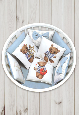 "ЛАПУСЯКИ" ш4269/0 - комплект в кроватку (без балдахина) ("Мишка юнга" - капучино)