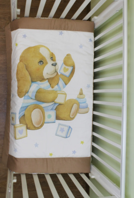 "ПЛЮШИ" ш4275/0 - комплект в кроватку (без балдахина)  ("Собачка" - кремовый)