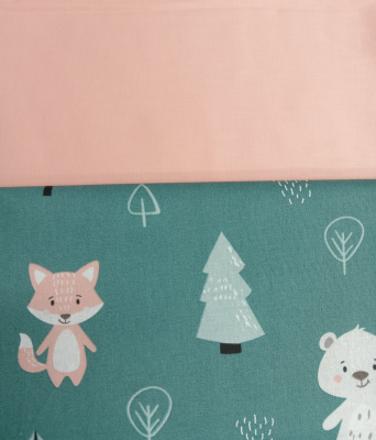 "ЛЕСНАЯ ПОЛЯНА" ш4301 - комплект в кроватку (без балдахина) ("Полянка" - розовый)