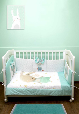 "ПЛЮШИ" ш4275/0 - комплект в кроватку (без балдахина)  ("Зайка со слоником" - розовый)