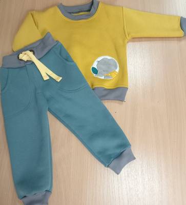 Комплект детский "Zoo" (2 предм.)  ш108/27 (охра (р-р 74-80см))