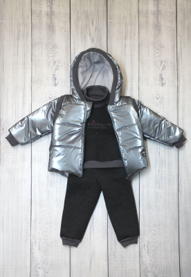 Комплект детский "Believe" (с курточкой, 3 предм.) ш108/16* (серый (светло серый) (р-р 98-104))