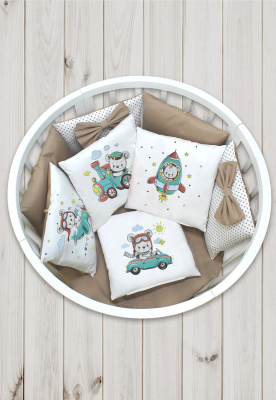 "ЛАПУСЯКИ" ш4269/0 - комплект в кроватку (без балдахина) ("Путешественник" - капучино)