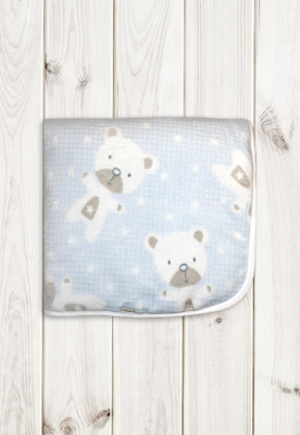 Одеяло - плед "ПОТАП" (90х90см, на синтепоне) ш600/12 (голубой)