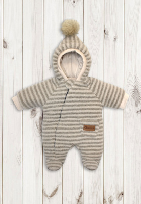 Комбинезон на синтепоне "ПОЛОСАТИК" ш974/2 (капучино (р-р 62см))