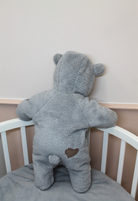 Комбинезон на синтепоне "МИШКА ТОПТЫЖКА" ш973/220 (серый (р-р 68см))