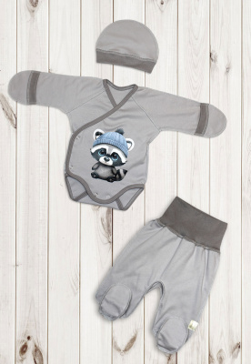 Комплект детский "Енот Сеня-Гоша" ш940/5 (серый (р-р 56см))