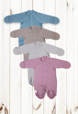 Комбинезон без подкладки "Лапшуля-2" ш708/21 (светло-оливковый (р-р 56см))