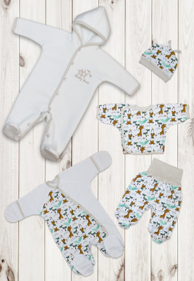 Набор трикотажный "Плюшмен" (5 предм.) ш220/27 (экрю (р-р 56см))