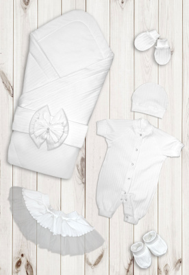 "ЛАПШУЛЯ - лето" ш240/1* - комплект на выписку (девочка)           (экрю)