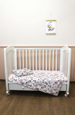 КПБ "Лесная полянка" (простыня на резинке 60х120см, ПОПЛИН) ш2393 (Чаепитие)