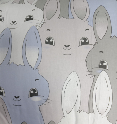 КПБ "Лесная полянка" (простыня на резинке 60х120см, ПОПЛИН) ш2393 (Крольчата)