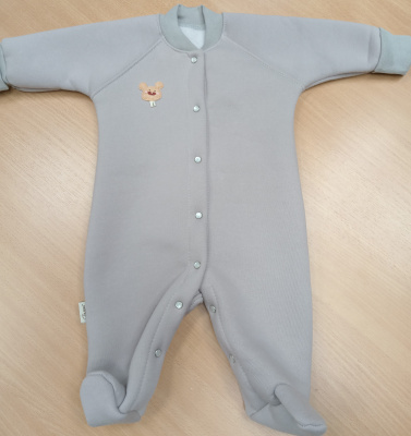 Комбинезон без подкладки (толстый футер) ш304/11* (серый (р-р 68см))