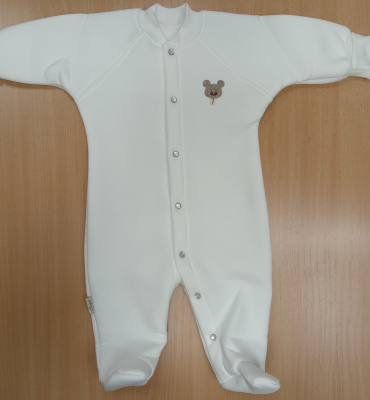 Комбинезон без подкладки (толстый футер) ш304/11* (белый (р-р 68см))