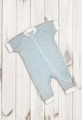 Комбинезон с коротким рукавом "ЭКОСТИЛЬ-3" ш709/11 (голубой (р-р 68см))