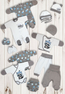 Набор трикотажный "Енот Сеня-Гоша" ш240/19 (серый)