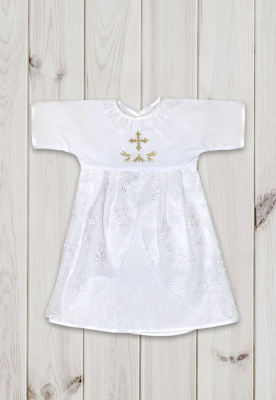 Платье-распашонка для крещения ш010/47 (белый)