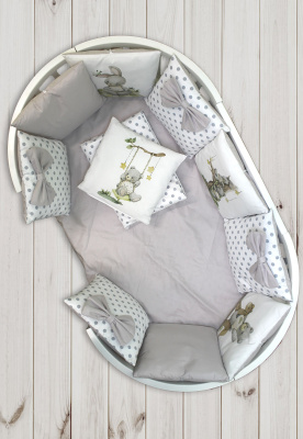 "ЛАПУСЯКИ" ш4269/0 - комплект в кроватку (без балдахина) ("Веселая семейка" - салатовый)