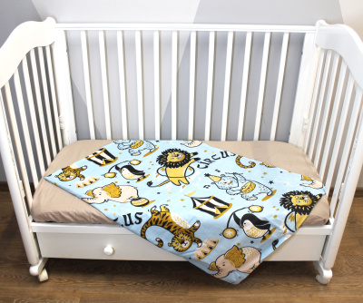 КПБ "Качели" (простыня на резинке 120х60см, БЯЗЬ) ш2329* ("Цирк")