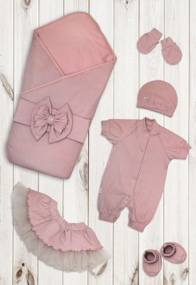 "ЛАПШУЛЯ - лето" ш240/1* - комплект на выписку (девочка)           (розовый)